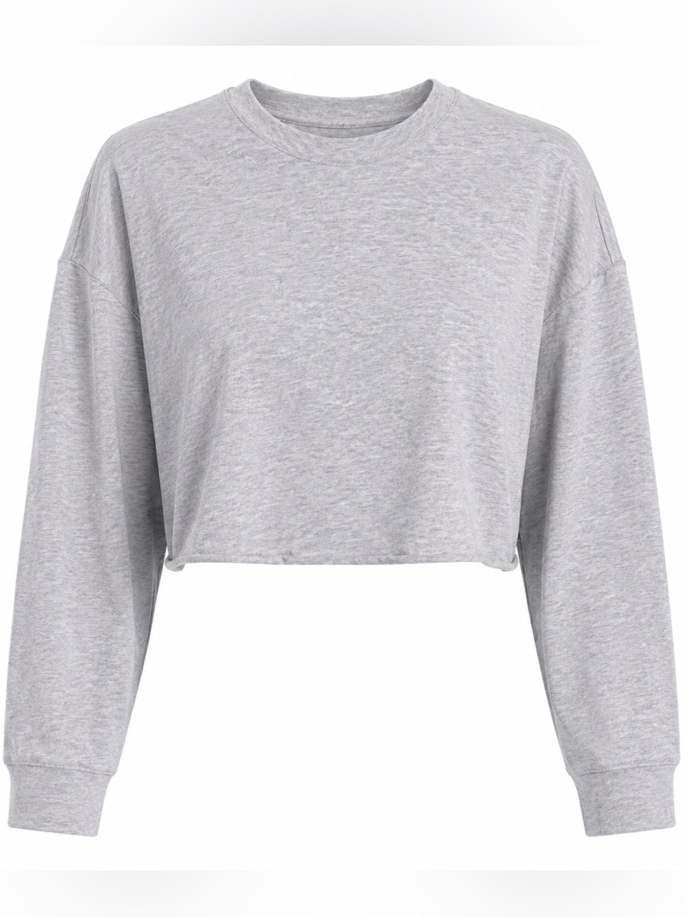 Aritzia TNA Light Gray Long-Sleeve Cropped Tee